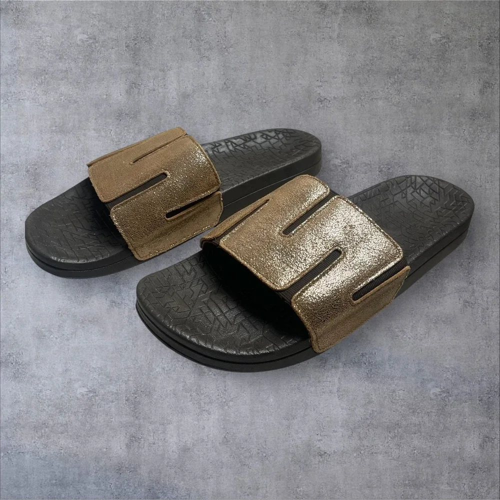 SAS Float Slide Sandals Sunstone  Gold Metallic Bronze Womens 10 Wide Slip On